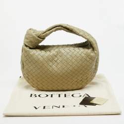 Pre Owned Bottega Veneta Jodie Teen Olive Green Intrecciato Leather Hobo