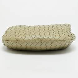 Pre Owned Bottega Veneta Jodie Teen Olive Green Intrecciato Leather Hobo
