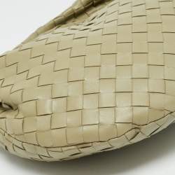 Pre Owned Bottega Veneta Jodie Teen Olive Green Intrecciato Leather Hobo