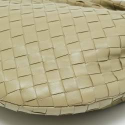 Pre Owned Bottega Veneta Jodie Teen Olive Green Intrecciato Leather Hobo