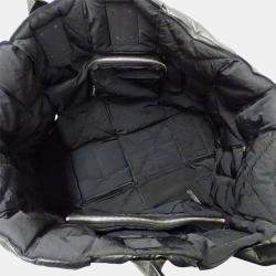 Pre Owned Bottega Veneta Maxi Intrecciato Tote Bag In Calfskin Squash Black