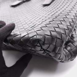 Pre Owned Bottega Veneta Intrecciato Tote Bag Leather Black