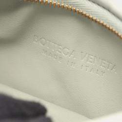 Pre Owned Bottega Veneta Small Gemelli Intrecciato Shoulder Bag Leather Gray And Green