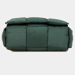 Pre Owned Bottega Veneta Padded Tech Cassette Small Shoulder Bag Khaki Polyamide