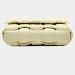 Pre Owned Bottega Veneta Maxi Intrecciato Padette Cassette Shoulder Bag In Yellow Leather