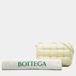 Pre Owned Bottega Veneta Maxi Intrecciato Padette Cassette Shoulder Bag In Yellow Leather