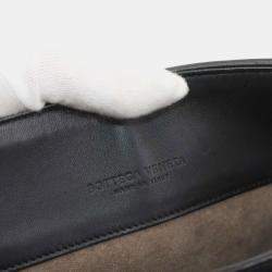 Pre Owned Bottega Veneta Intrecciato Olympia Small Chain Shoulder Bag In Black Leather