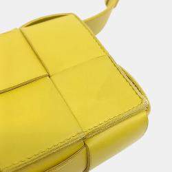 Pre Owned Bottega Veneta Yellow Leather Cassette Belt Bag