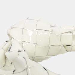 Pre Owned Bottega Veneta White Leather Patent BV Mini Jodie Bag