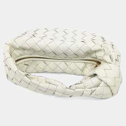 Pre Owned Bottega Veneta White Leather Patent BV Mini Jodie Bag