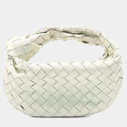 Pre Owned Bottega Veneta White Leather Patent BV Mini Jodie Bag