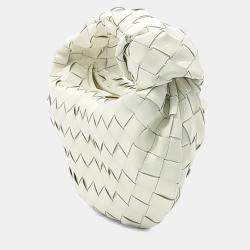 Pre Owned Bottega Veneta White Leather Patent BV Mini Jodie Bag