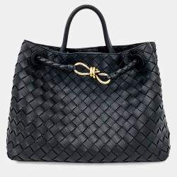 Pre Owned Bottega Veneta Black Leather Andiamo Medium