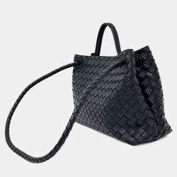 Pre Owned Bottega Veneta Black Leather Andiamo Medium