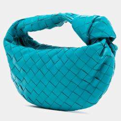 Pre Owned Bottega Veneta Blue Mini Nappa Intrecciato Jodie