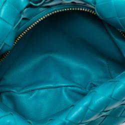 Pre Owned Bottega Veneta Blue Mini Nappa Intrecciato Jodie