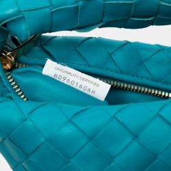 Pre Owned Bottega Veneta Blue Mini Nappa Intrecciato Jodie