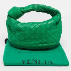 Pre Owned Bottega Veneta Jodie Green Intrecciato Leather Hobo