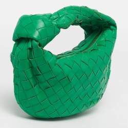 Pre Owned Bottega Veneta Jodie Green Intrecciato Leather Hobo