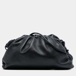 Pre Owned Bottega Veneta Black Lambskin The Mini Pouch Crossbody