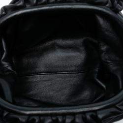 Pre Owned Bottega Veneta Black Lambskin The Mini Pouch Crossbody