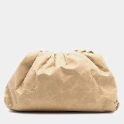 Pre Owned Bottega Veneta Brown Kraft Paper The Pouch