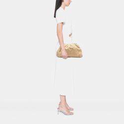 Pre Owned Bottega Veneta Brown Kraft Paper The Pouch