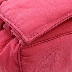 Pre Owned Bottega Veneta Pink Nylon Intrecciato Padded Tech Cassette Crossbody