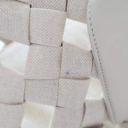 Pre Owned Bottega Veneta Beige Canvas Window Woven Satchel