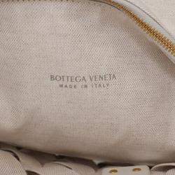 Pre Owned Bottega Veneta Beige Canvas Window Woven Satchel