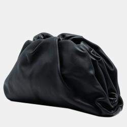Pre Owned Bottega Veneta Black Lambskin The Pouch