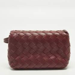مملوكة مسبقًا Bottega Veneta Red Intrecciato Leather Flap Crossbody Bag