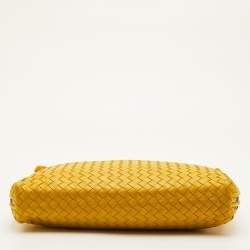 مملوكة مسبقًا Bottega Veneta BV Nodini Yellow Intrecciato Leather Shoulder Bag