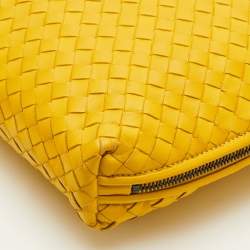 مملوكة مسبقًا Bottega Veneta BV Nodini Yellow Intrecciato Leather Shoulder Bag
