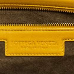 مملوكة مسبقًا Bottega Veneta BV Nodini Yellow Intrecciato Leather Shoulder Bag