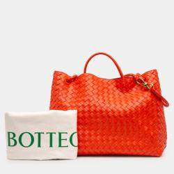 مملوكة مسبقًا Bottega Veneta Orange Large Lambskin Intrecciato Andiamo Satchel