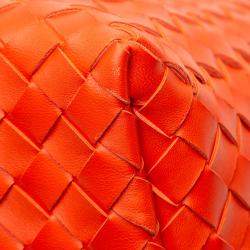 مملوكة مسبقًا Bottega Veneta Orange Large Lambskin Intrecciato Andiamo Satchel