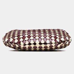 Pre Owned Bottega Veneta Red Patent Sardine Scale Bag