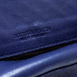 Bottega Veneta Blue Intrecciato Leather Trifold Continental Wallet