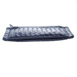 Bottega Veneta Blue Intrecciato Leather Pouch