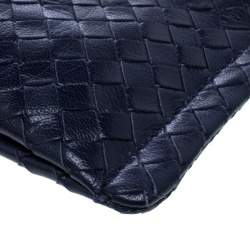 Bottega Veneta Blue Intrecciato Leather Pouch