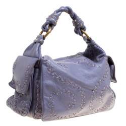 مملوكة مسبقًا Bottega Veneta Purple Leather Woven Snakeskin Limited Edition 033/300 Shoulder Bag