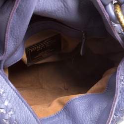 مملوكة مسبقًا Bottega Veneta Purple Leather Woven Snakeskin Limited Edition 033/300 Shoulder Bag