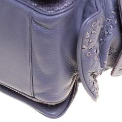 مملوكة مسبقًا Bottega Veneta Purple Leather Woven Snakeskin Limited Edition 033/300 Shoulder Bag