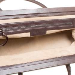 Pre Owned Bottega Veneta Brown Intrecciato Leather Frame Satchel
