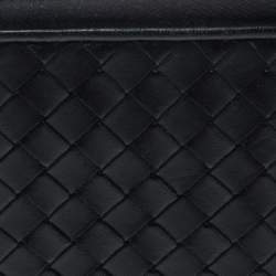 مملوكة مسبقًا Bottega Veneta Black Intrecciato Leather Zip Around Wallet