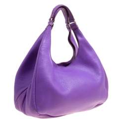 مملوكة مسبقًا Bottega Veneta Purple Leather Hobo