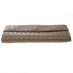 مملوكة مسبقًا Bottega Veneta Light Brown Intrecciato Leather Wallet 