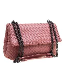 Bottega Veneta Pink Intrecciato Leather Olimpia Shoulder Bag