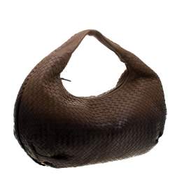 Pre Owned Bottega Veneta Ombre Intrecciato Leather Large Veneta Hobo